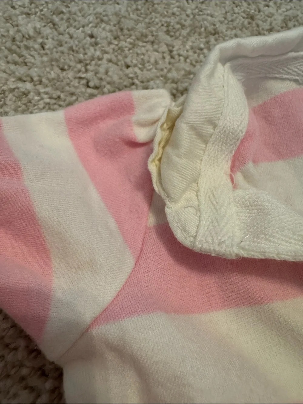 Ralph Lauren Pink & White Striped Cotton Polo One-Piece